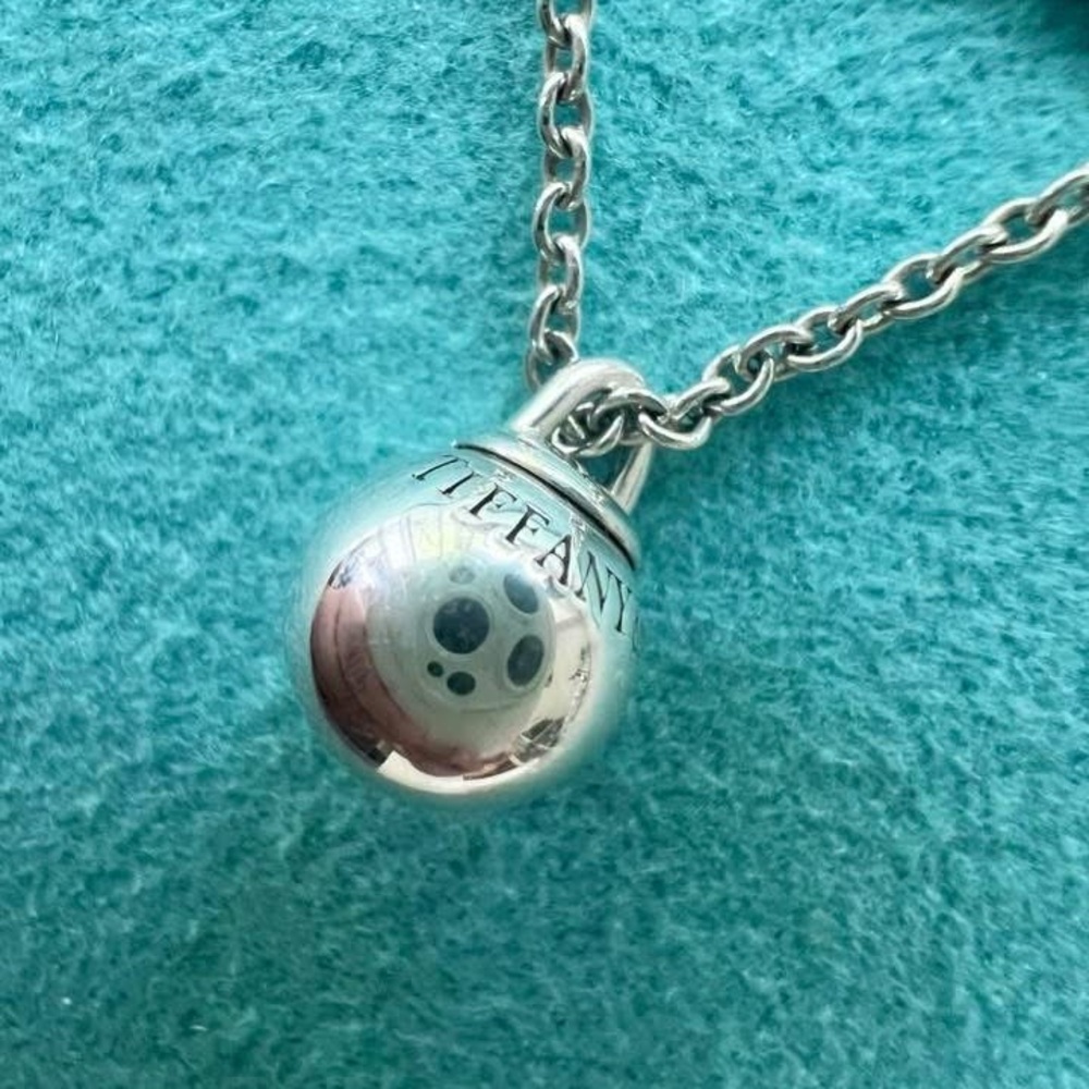 SOLD Tiffany & Co. Hardwear 8mm Ball Pendant Adjustable Necklace 16”-18” - Picture 2 of 10